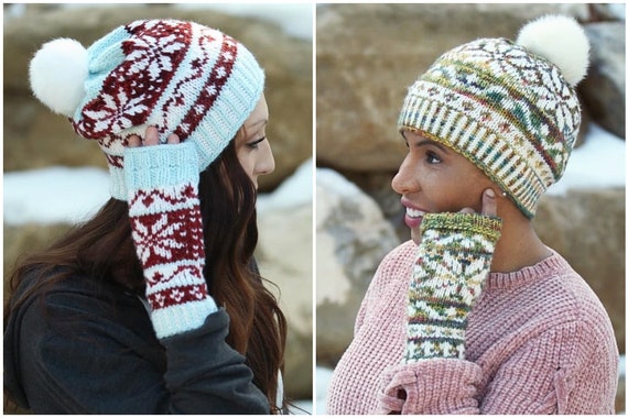 LOOM Faire Winter Beanie / Fair Isle / Knit Hat / Toque / Teens / Woman /  Loom Knitting Pattern PDF Instant Download ONLY 