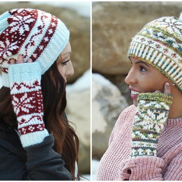LOOM Faire Winter Beanie / Fair Isle / knit hat / toque / teens / woman / Loom Knitting Pattern PDF Instant Download ONLY