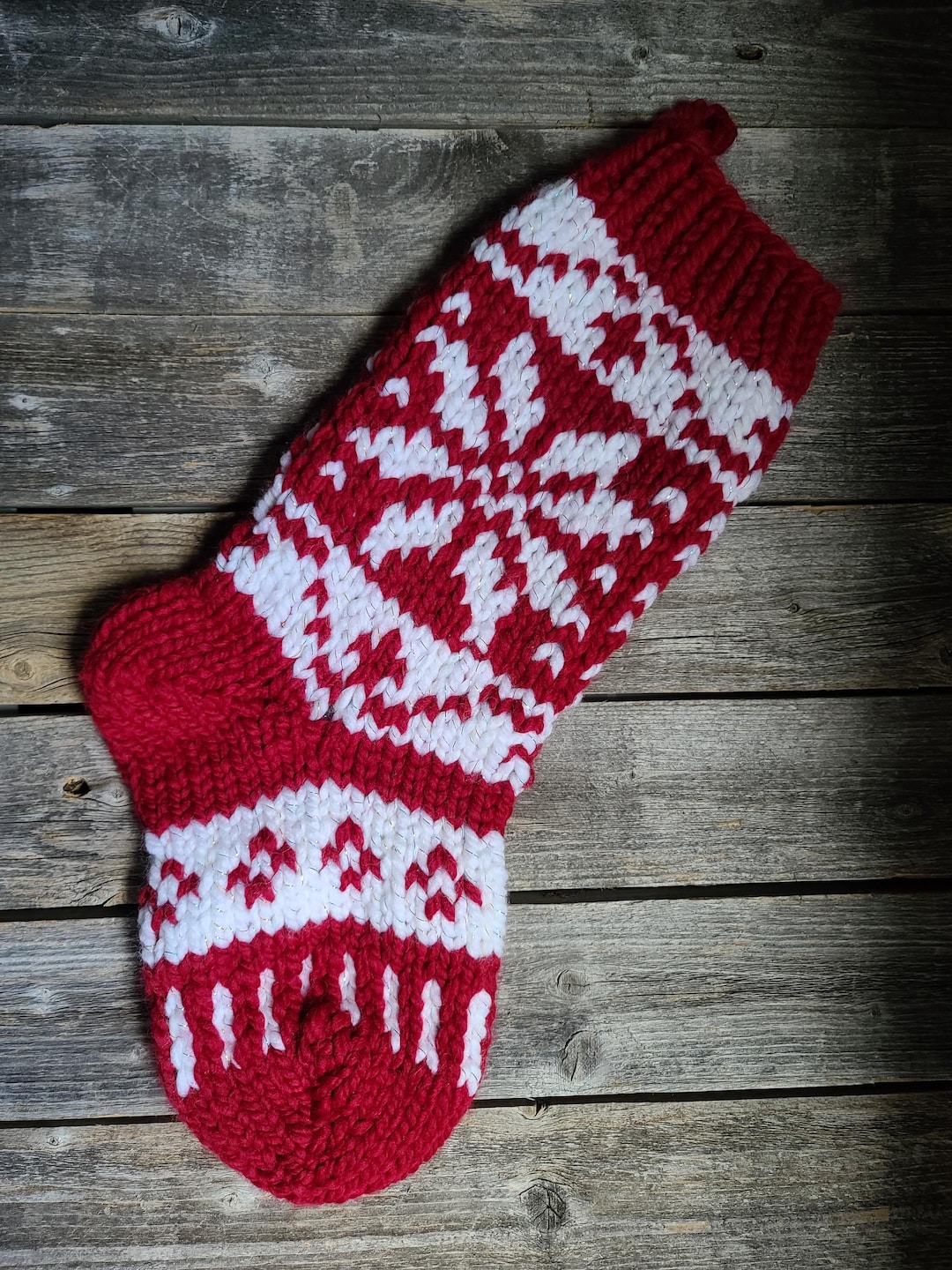 Fair Isle Christmas Stocking Loom Knitting Pattern (PDF Download) - Etsy