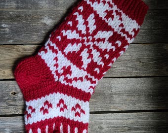 Modèles de tricot LOOM pour bas de Noël Fair Isle : bas de Noël pour les fêtes de fin d'année (téléchargement PDF)