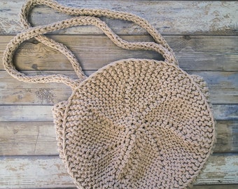LOOM Circle Beach Bag / tote / purse / loom knit pattern / Loom Knitting Patterns PDF Instant Download ONLY