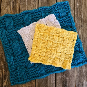 LOOM Basketweave Square / dishcloth / wash cloth / Spring / Summer / Afghan Square / Loom Knitting Patterns PDF Instant Download ONLY image 5