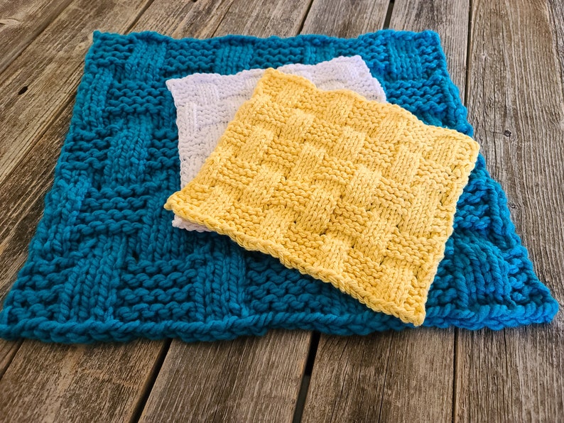 LOOM Basketweave Square / dishcloth / wash cloth / Spring / Summer / Afghan Square / Loom Knitting Patterns PDF Instant Download ONLY image 7