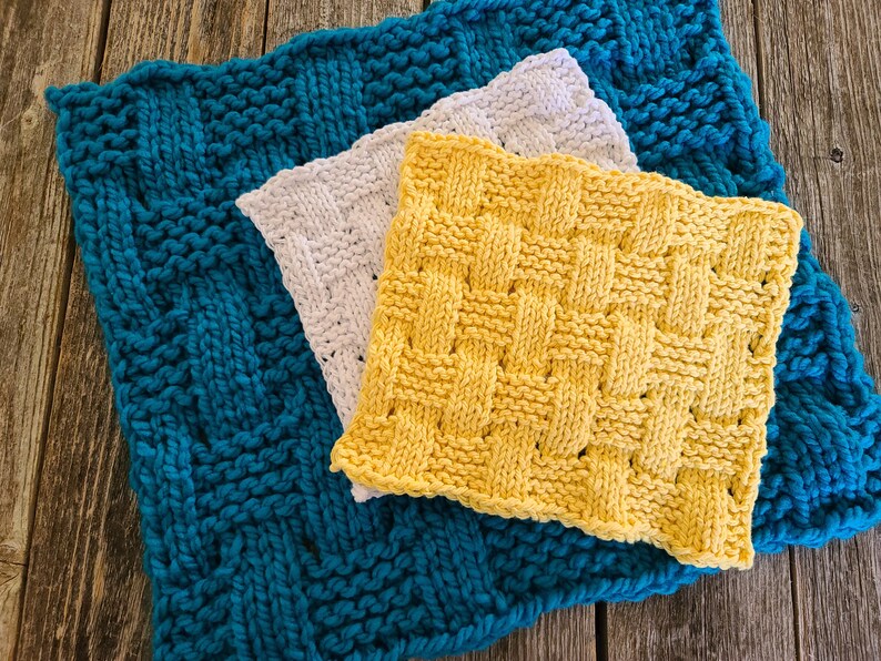 LOOM Basketweave Square / dishcloth / wash cloth / Spring / Summer / Afghan Square / Loom Knitting Patterns PDF Instant Download ONLY image 6