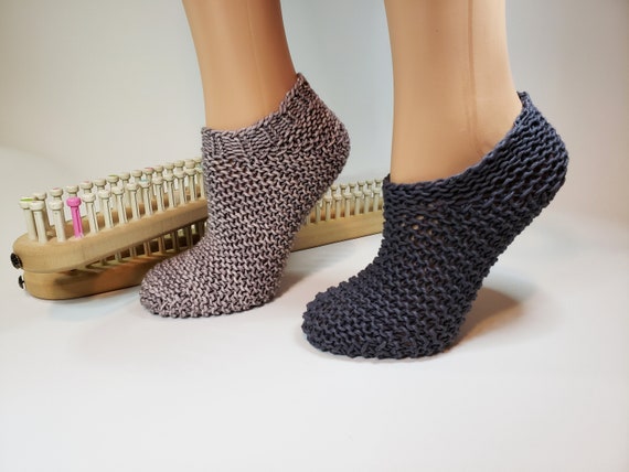 Loom Knitting Pattern Squishy Slipper Socks Ankle Socks Teens Woman Knit Pdf Instant Download Only