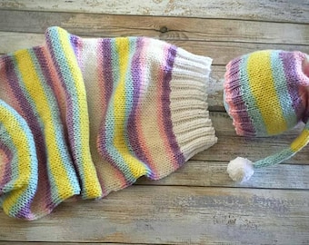 Stickmönster till babyfjädrar och babystrumpor, stickmönster till vävstol (PDF-nedladdning)