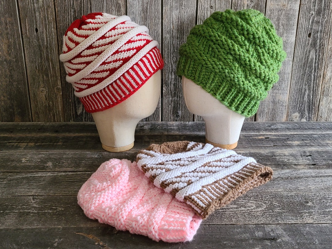 Candy Lane Loom Knit Beanie Pattern: Gauges (PDF Download