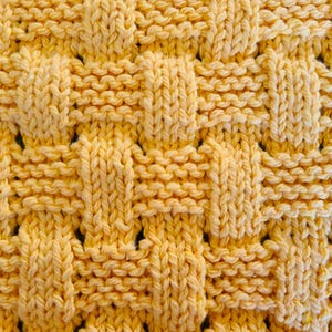 Basketweave Loom Knitting Pattern: Square Dishcloth, Washcloth (PDF Download)