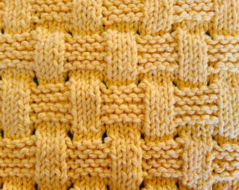 LOOM Knitting Patterns Basketweave: Square Dishcloth, Washcloth, Afghan Block (PDF Download)
