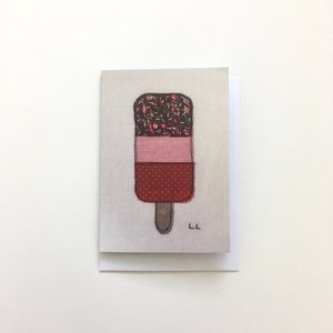 Grußkarten - Druck von original Artwork, Fab Ice Lolly, Textilkunst, Küstenkunst, Digitaldruck, recycelte Karte, 350gsm, A6, Urlaub