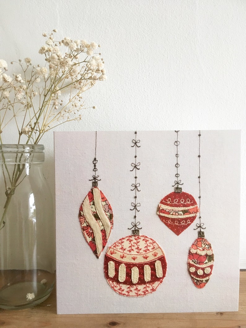 Christmas Card Textile Art Print From Original Artwork Etsy UK