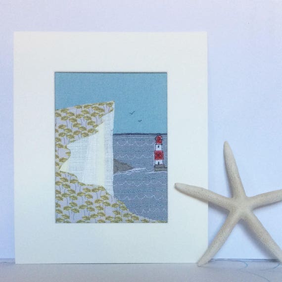 Beachy Head Leuchtturm Wand Kunst Textile Kunst Stickerei Etsy