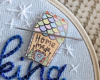 Needle Minder | Homemade Gingerbread Needle Minder & Nanny | Cloisonné Minder