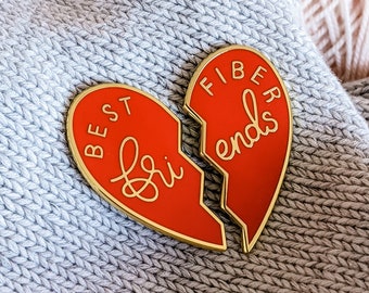 Hard Enamel Pin Set | Best Fiber Friends Pin Set | Cloisonné Project Bag Pins