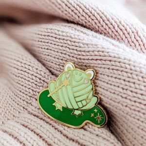 Hard Enamel Pin Magical Ms. Frog-It Cloisonné Project Bag Pin image 6