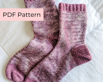 Crochet PATTERN | The Stitchery & Co. Classic Socks | Beginner Crochet Socks with Ribbing | Instant Download PDF