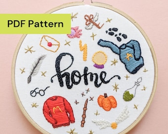 The Magical World is Home Embroidery Pattern | Hand-illustrated Instructional Guide and Photo Tutorial Included | Instant Download PDF