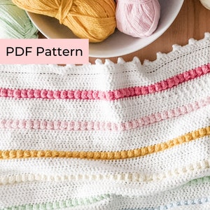 Crochet PATTERN | The Rainbow Bobble Blanket | Easy Bobble Crochet Blanket Pattern | Instant Download PDF