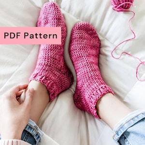 Padrão de crochê | Meias Clássicas DK | Meias de crochê fáceis com acabamento canelado | Download instantâneo em PDF