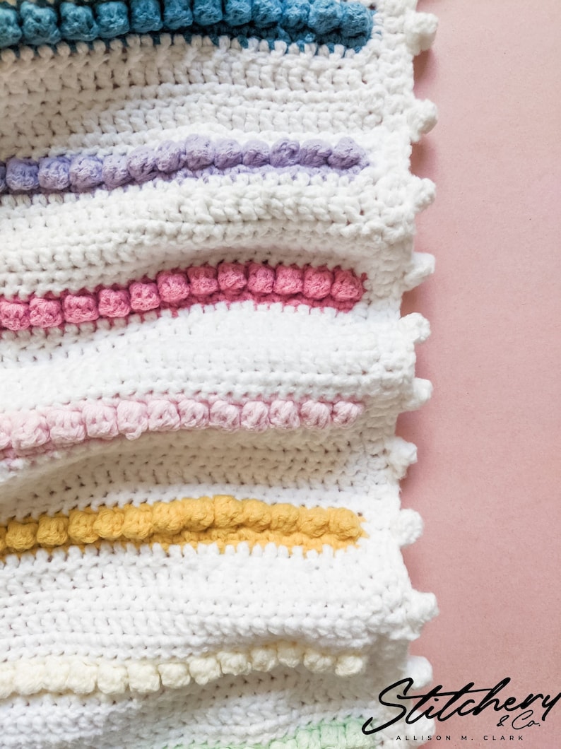 Crochet PATTERN the Rainbow Bobble Blanket Easy Bobble Etsy