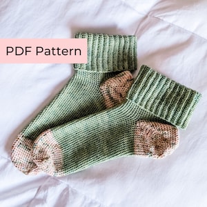 Crochet PATTERN | The Eloise Socks | Easy Crochet Socks with Comfy Ribbing | Instant Download PDF