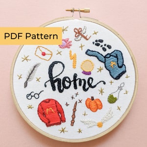 Embroidery PATTERN | 6-In. The Magical World is Home | Beginner Embroidery | Instant Download PDF