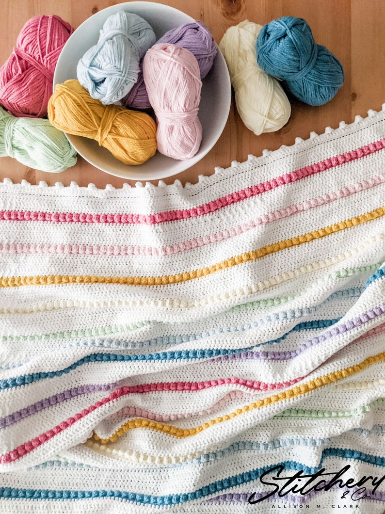 Crochet PATTERN the Rainbow Bobble Blanket Easy Bobble Etsy