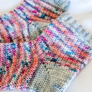 Crochet PATTERN The Millie Socks Easy Striped Crochet Socks with Ribbing Instant Download PDF image 9