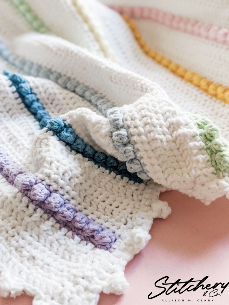 Crochet PATTERN the Rainbow Bobble Blanket Easy Bobble Etsy