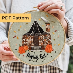 Embroidery PATTERN | 8-In. The Gamekeeper’s Hut | Magical World Embroidery Collection | Instant Download PDF