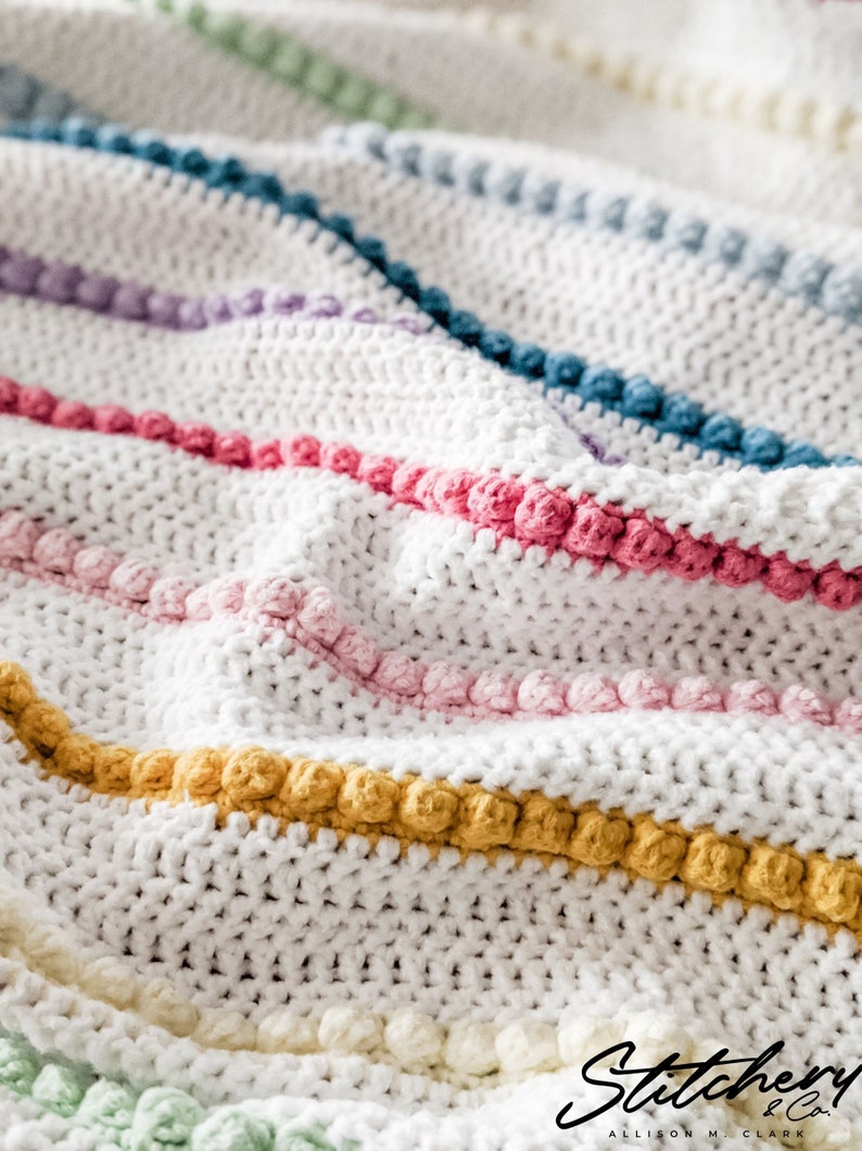 Crochet PATTERN The Rainbow Bobble Blanket Easy Bobble Crochet Blanket Pattern Instant Download PDF image 6