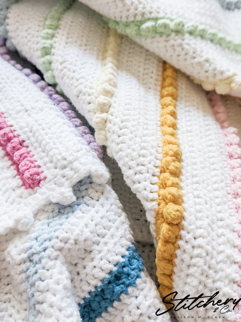 Crochet PATTERN The Rainbow Bobble Blanket Easy Bobble Crochet Blanket Pattern Instant Download PDF image 4