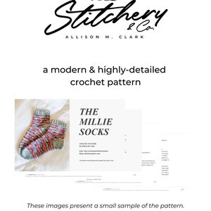 Crochet PATTERN The Millie Socks Easy Striped Crochet Socks with Ribbing Instant Download PDF image 2