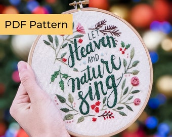 Embroidery PATTERN | 7-In. Let Heaven and Nature Sing | Christmas & Winter Collection | Beginner Embroidery | Instant Download PDF