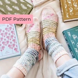 Crochet PATTERN | The Janie Socks | Mini Skein Socks with Ribbing and Afterthought Heel | Instant Download PDF