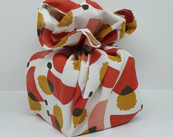 Furoshiki au motif "Arty", fait main, en coton (50 cm), pour un emballage cadeau zéro déchet