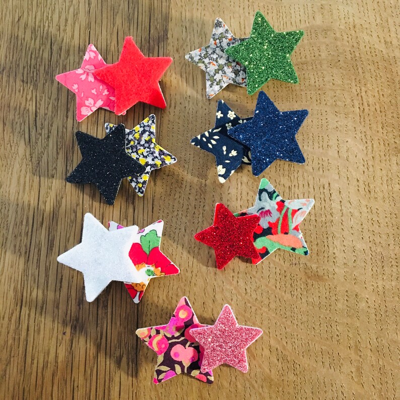 Broche étoiles paillettes, Liberty ou cuir, CarO de Colombes image 9