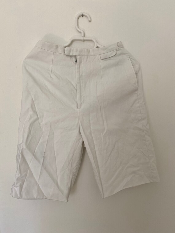 Vintage 1950s White Cotton Summer Shorts pedal pus