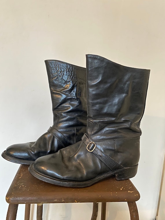 Vintage 1930s 1940s Motorcycle Engineer Boots