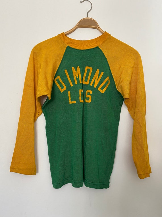 Vintage 1940s Sportswear Two Tone Athletic Shirt J