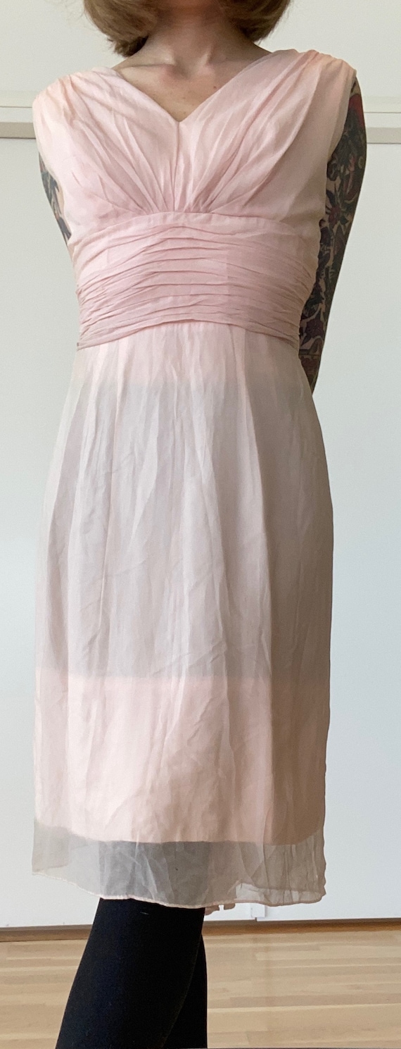 vintage pink chiffon dress