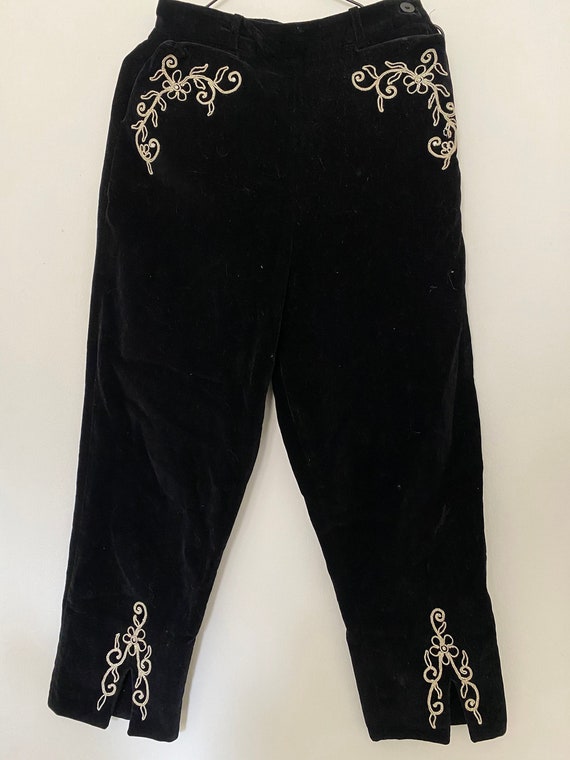 Vintage 1950s Black Velvet Cigarette Pants matado
