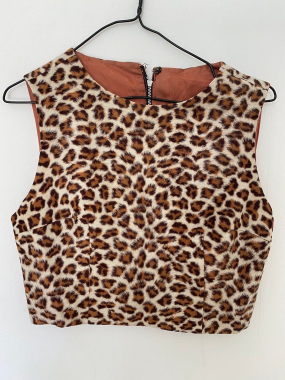 Vintage 1950s Fuzzy Leopard Top VLV bad girl