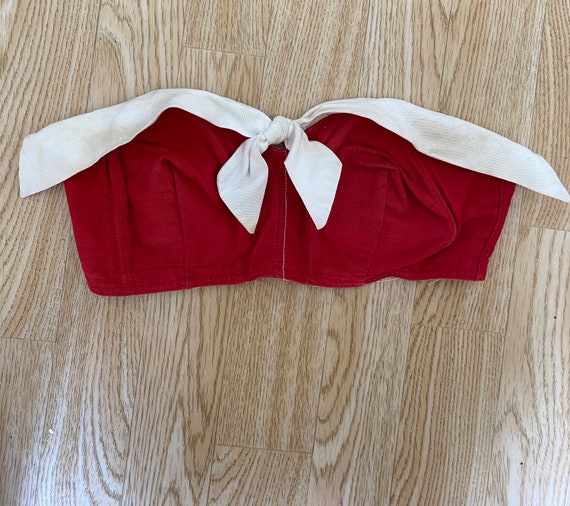 Vintage 1950s Sailor Top Sun Top Bustier Bikini