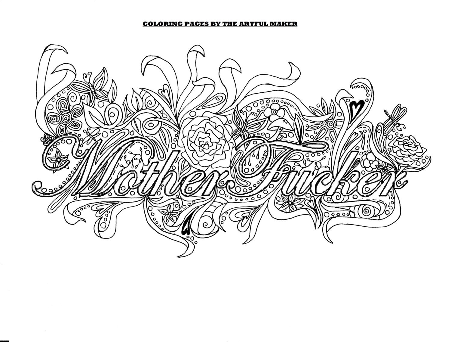 Download Motherfucker Adult Coloring Page by The Artful Maker | Etsy