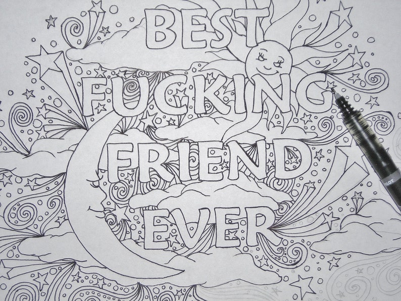 Bff Best Neuken Vriend Ooit Volwassen Kleurplaat Van De Etsy