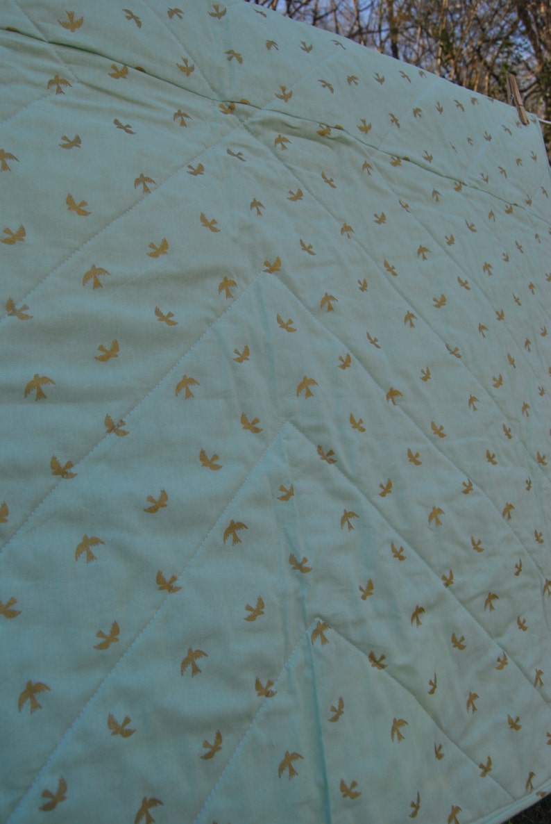 Mint and Black Baby Quilt Etsy