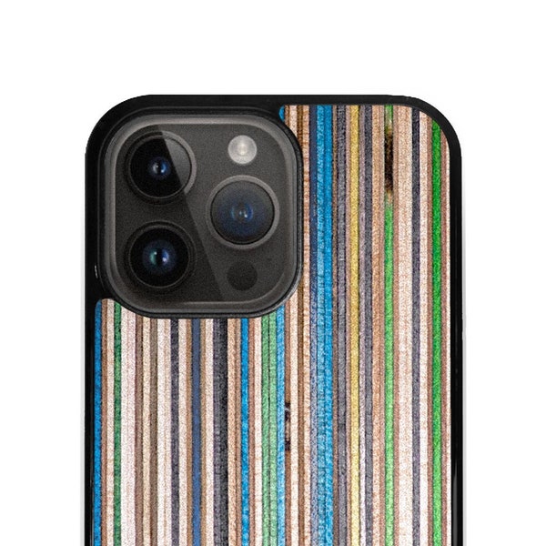 Wood Phone Case from Recycled Skateboards - For iPhone 15, 14, 13, 12, 11, XR, Pro Max, Wooden Pixel 6, 5, Samsung Galaxy S22, S21, Ultra