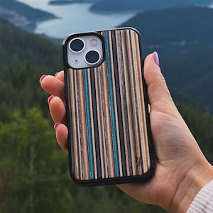 Phone case for iPhone, Wood Magsafe case from Recycled Skateboards for iPhone 15 Pro Max, 14, 13, 12, 11, Mini, Samsung S24, S23, Pixel 7