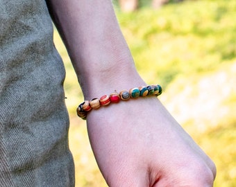 Friendship bracelet - Recycled Skateboard, Bracelet For Men, Wood Bracelet,  Meaning Bracelets, Boho Style, Beaded Bracelet, Gift